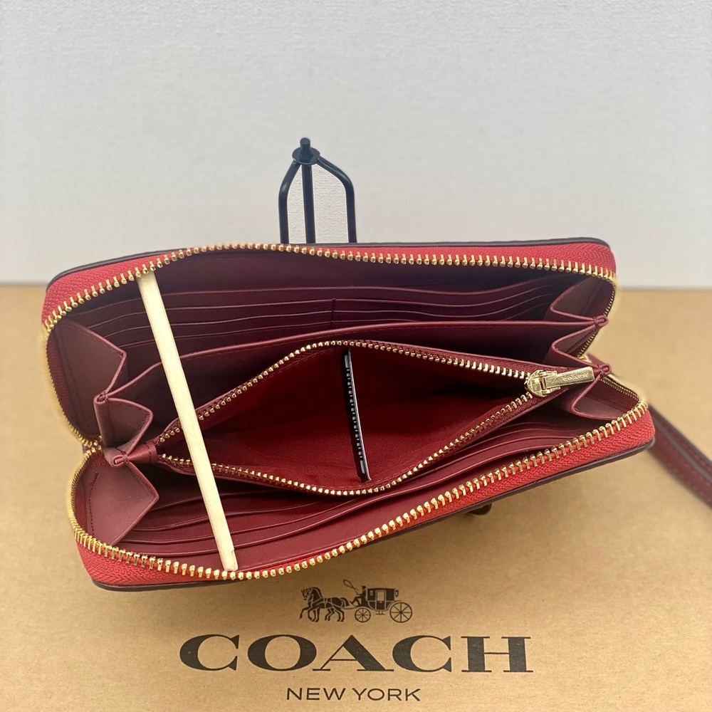 COACH Long Zip Around Wallet With Horse And Carriage Bright Violet Multi Color - Picture 7 of 10